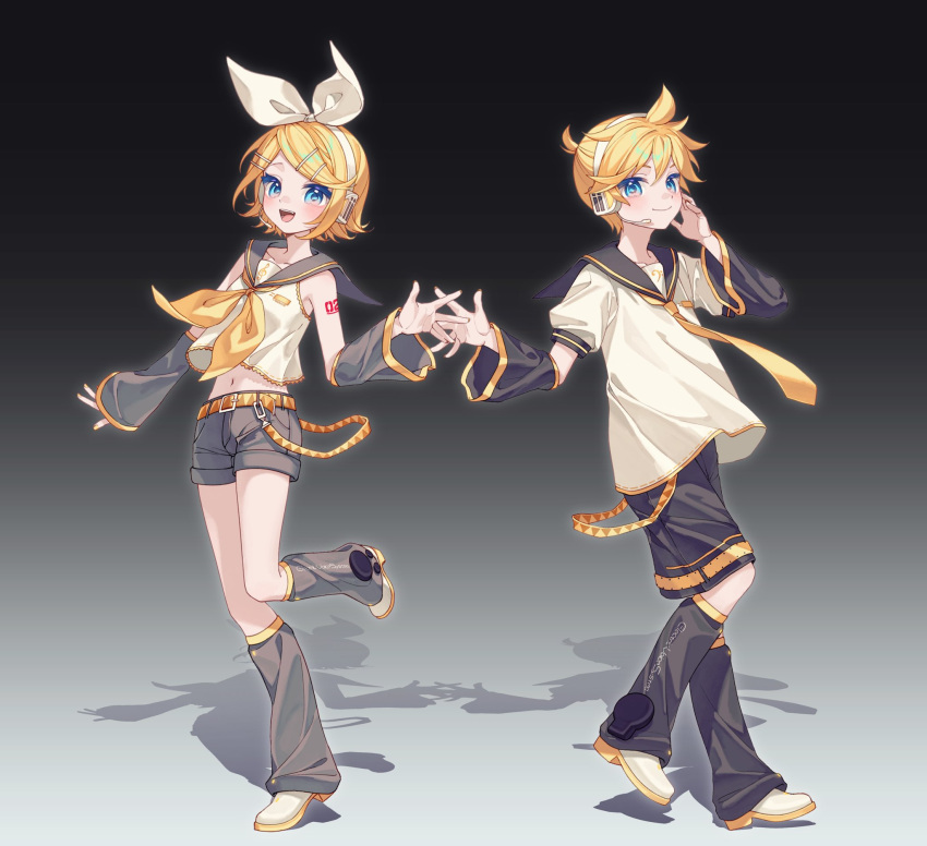 1boy, 1girl, arm_tattoo, bangs_pinned_back, bass_clef, belt, black_background, black_sailor_collar