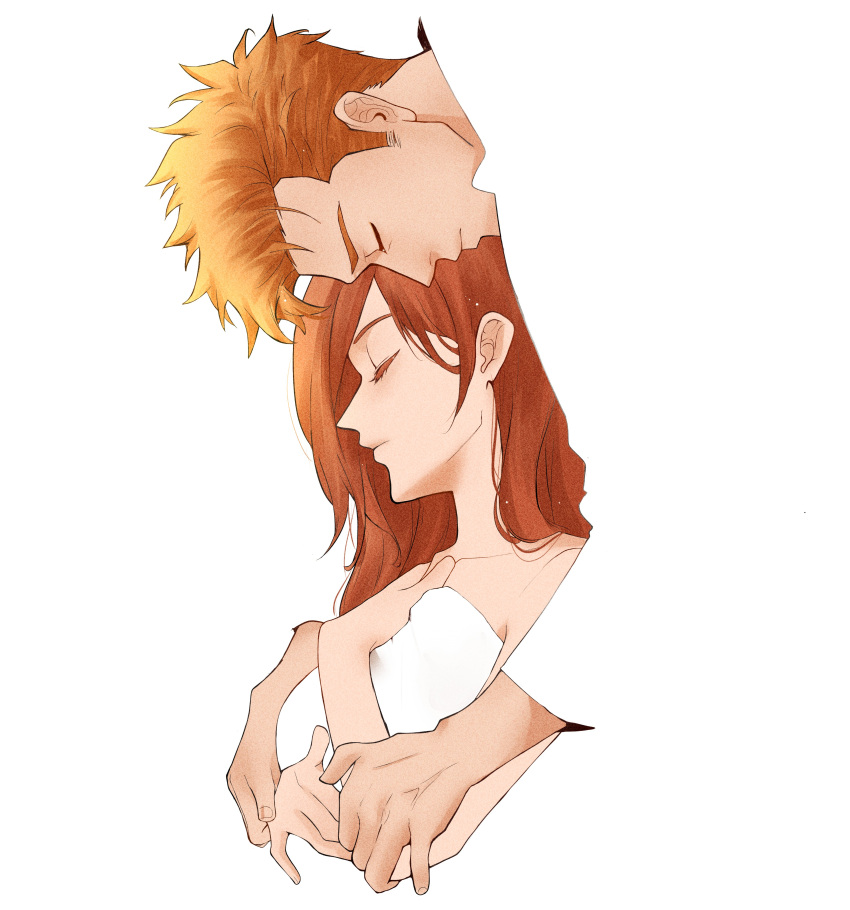 1boy, 1girl, absurdres, bare_shoulders, bleach, bleach:_epilogue, breasts, brown_eyes