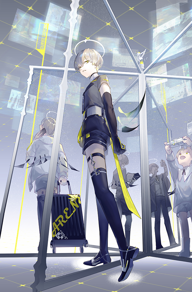 5boys, aged_down, arene_(arknights), arene_(casual)_(arknights), arene_(dangerous_invitation)_(arknights), arknights, black_gloves, black_jacket