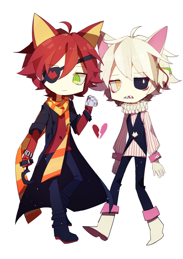 21336, 2boys, animal_ears, ankle_boots, belt, belt_boots, black_belt, black_boots