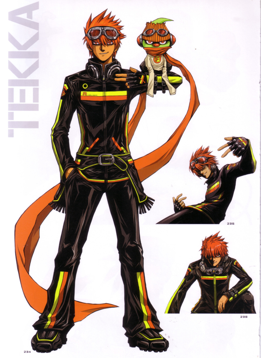 2boys, absurdres, artbook, beatmania_iidx, belt, bemani, black_belt, black_jacket