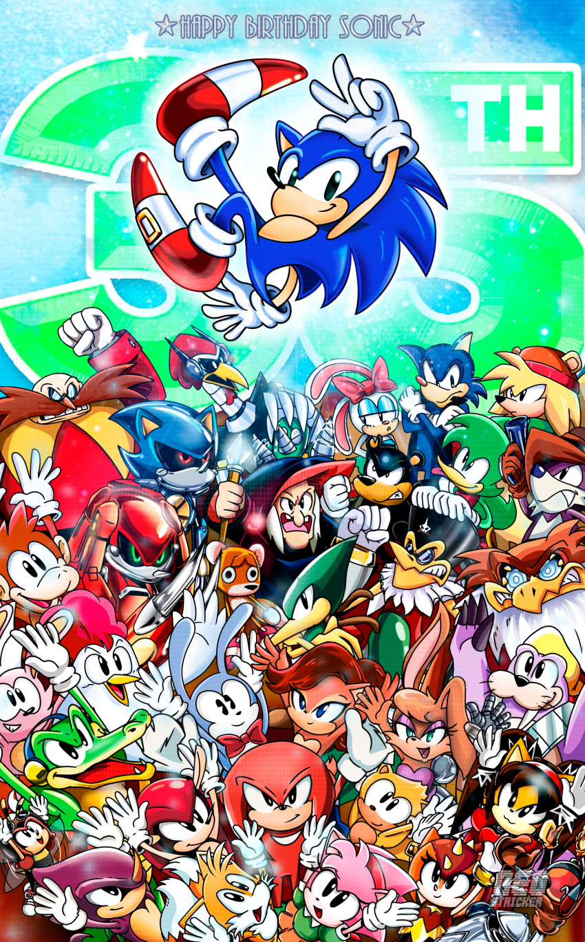 absurdres, adventures_of_sonic_the_hedgehog, amy_rose, animal_ears, animal_nose, armor, bald, bark_the_polar_bear