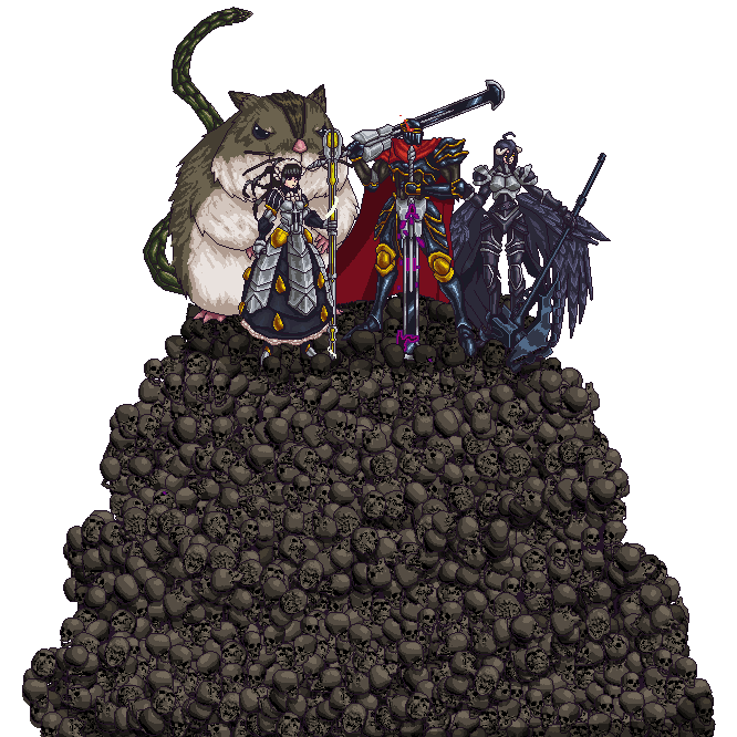 1boy, 2girls, ahoge, ainz_ooal_gown, albedo_(genshin_impact), animal, animated, animated_gif