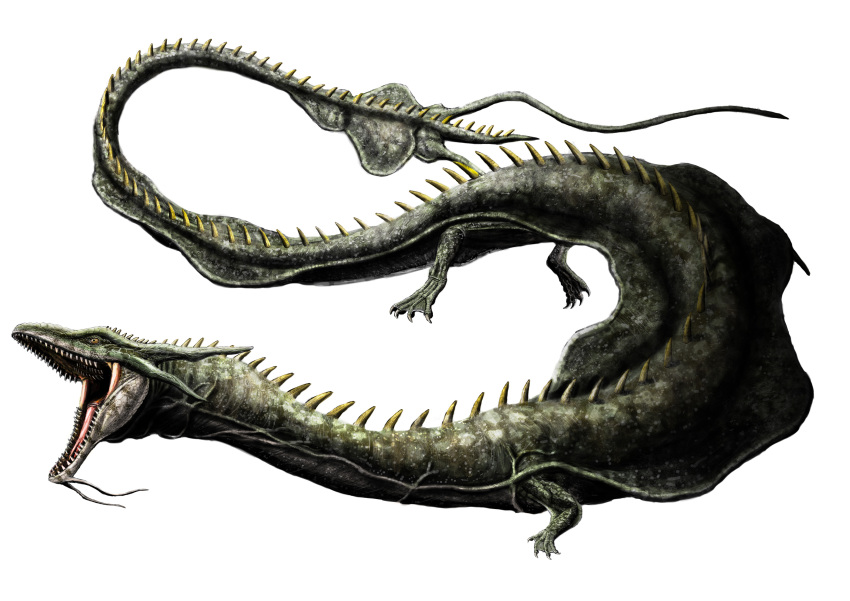 absurdres, antennae, claws, colored_sclera, colored_skin, commentary_request, dragon, dragon_horns