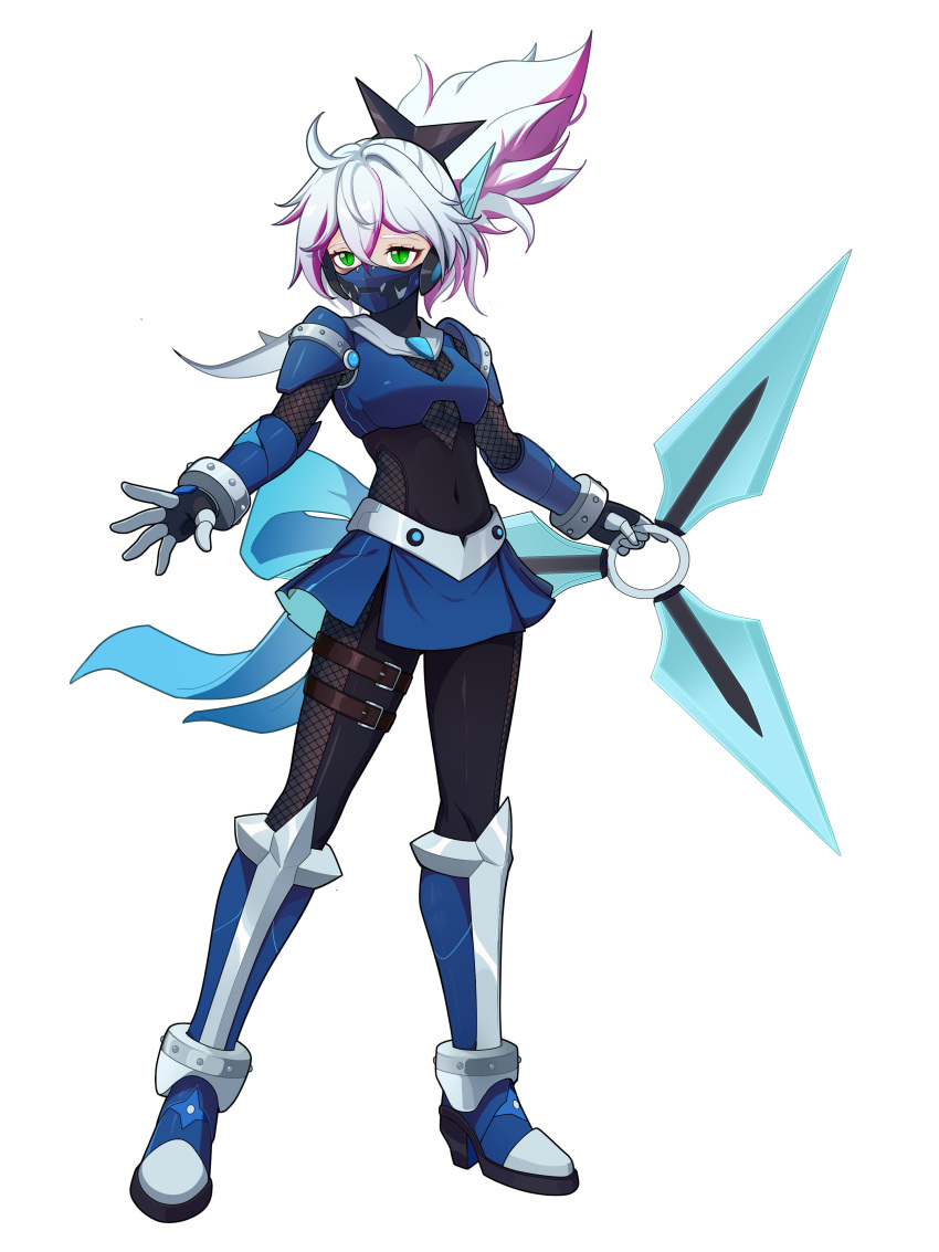 1girl, absurdres, adapted_costume, armor, bags_under_eyes, belt, body_armor, bodystocking