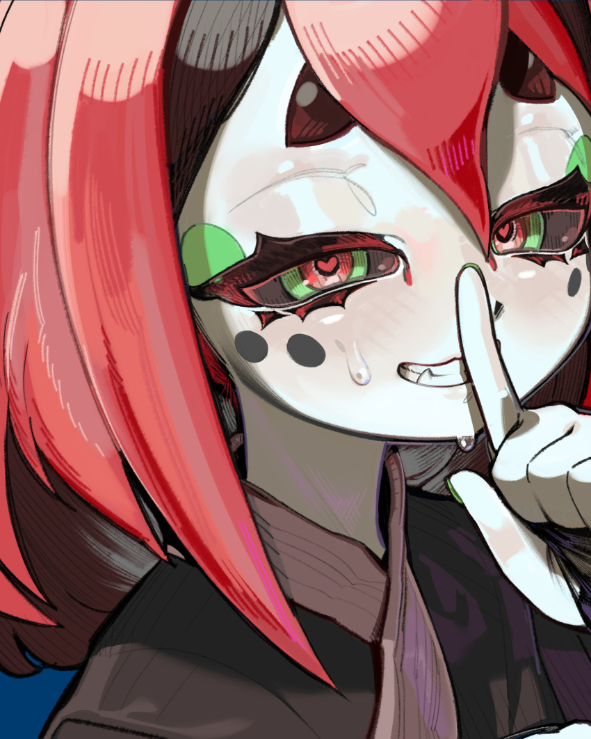1girl, absurdres, beastiez, beri_(beribug), black_hair, black_sclera, black_shirt, colored_sclera