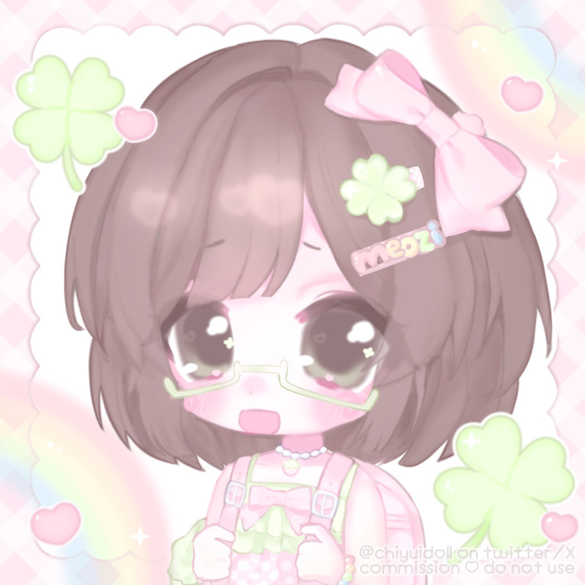 1girl, 2000s_(style), :d, artist_name, backpack, bag, blush, bow