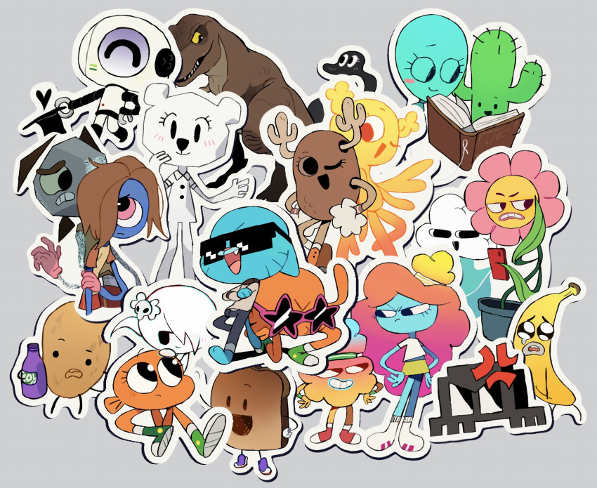 6+boys, 6+girls, alan_keane, antlers, anton_(tawog), arrcticc_fish, bald, banana_joe_(tawog)