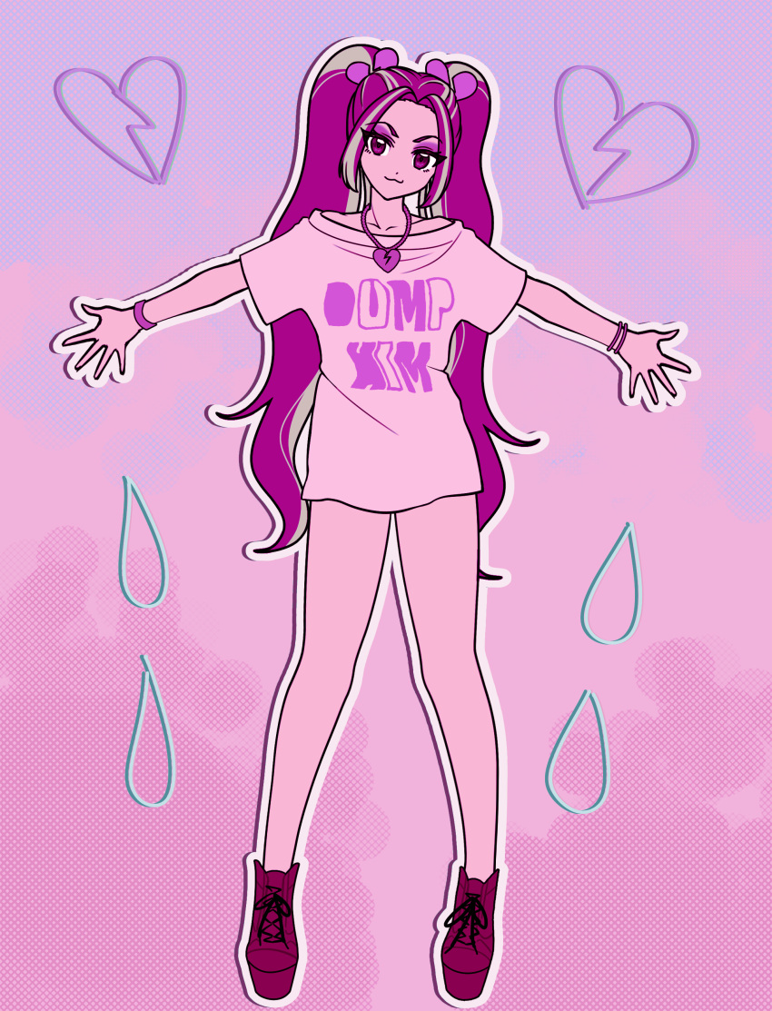 1girl, :3, absurdres, alternate_costume, alternate_hair_ornament, ankle_boots, aria_blaze, aria_blaze_(human)