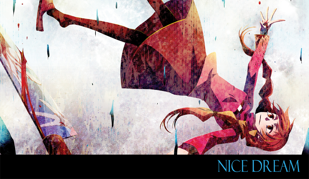 braid, brown_eyes, brown_hair, english, falling, itein, knife, madotsuki