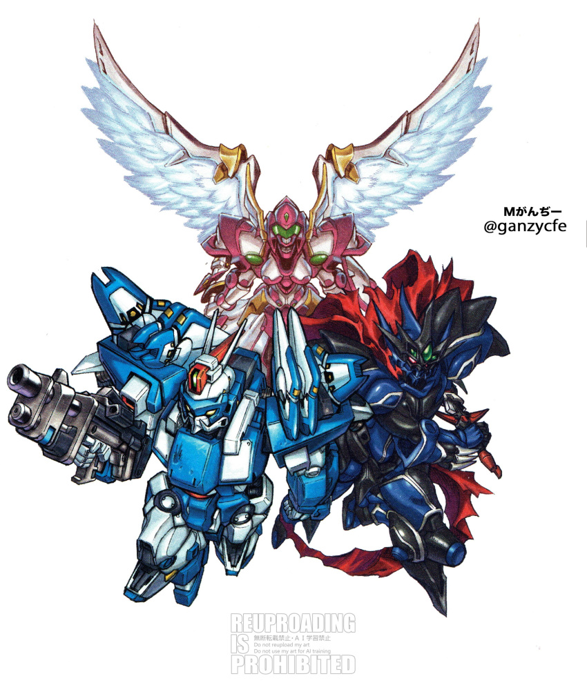 absurdres, angel_wings, angelg, artist_name, ashsaviour, assault_visor, cape, commentary_request
