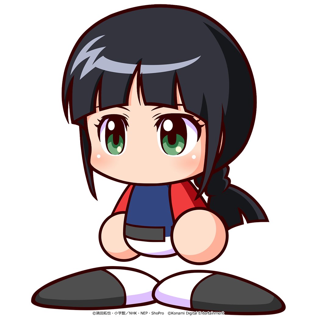 1girl, artist_request, baseball_uniform, belt, black_belt, black_shoes, blue_shirt, braid
