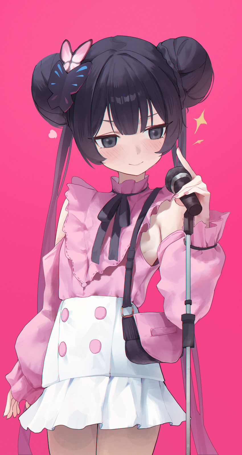 1girl, absurdres, bag, black_hair, blue_archive, braid, braided_base, breasts