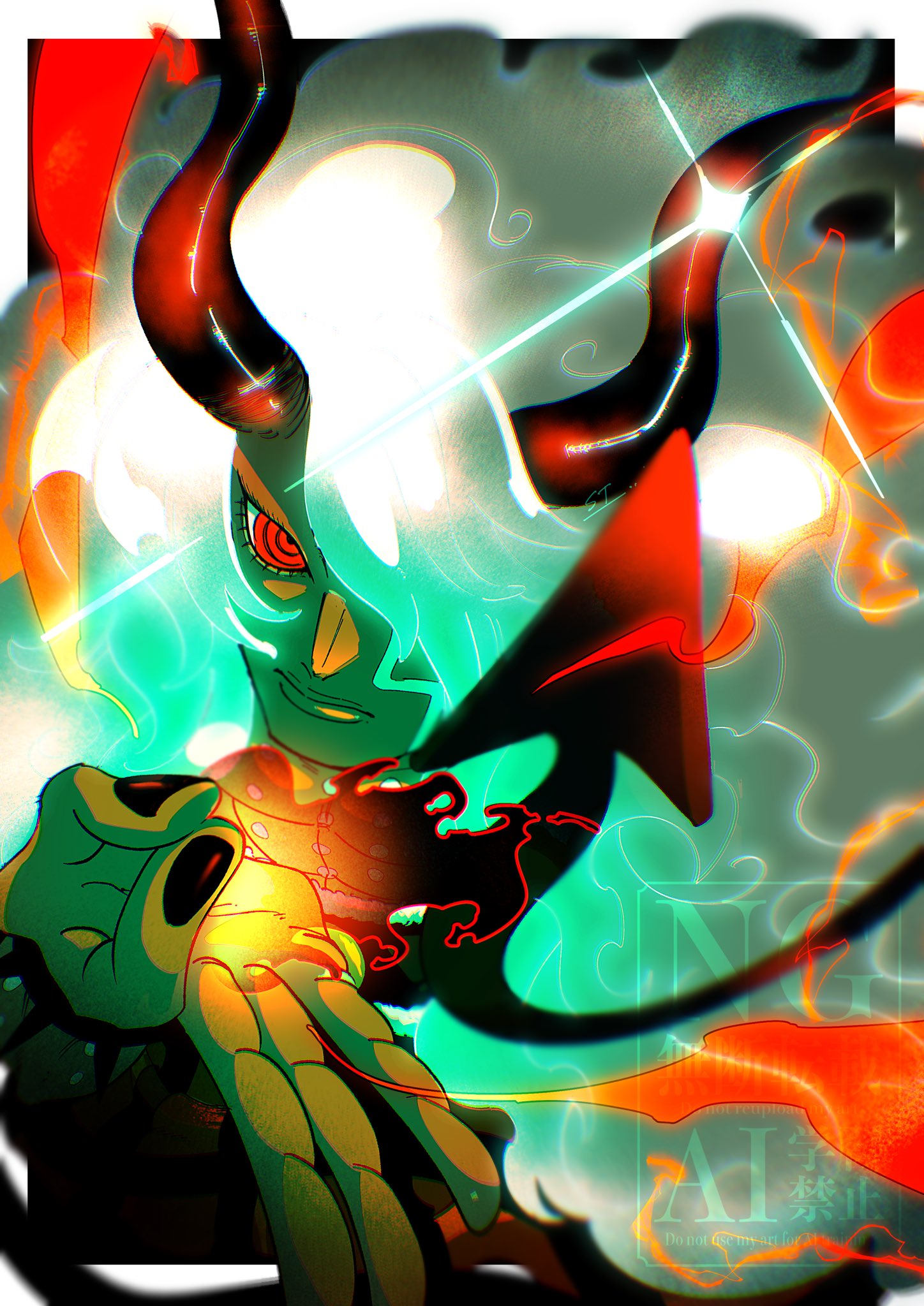 1boy, black_nails, closed_mouth, commentary_request, eyelashes, glint, glowing, highres