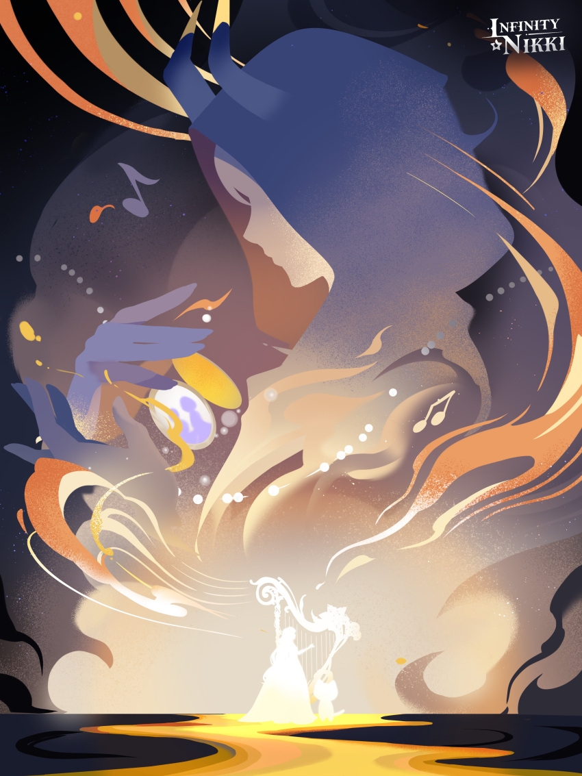 2girls, absurdres, artist_request, cat, character_request, cloak, commentary, copyright_logo