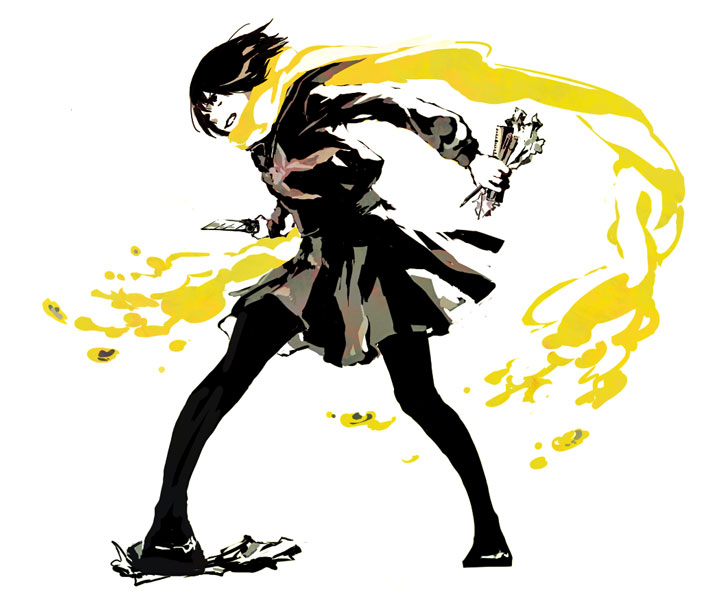 original, pantyhose, scarf, school_uniform, short_hair, vio82