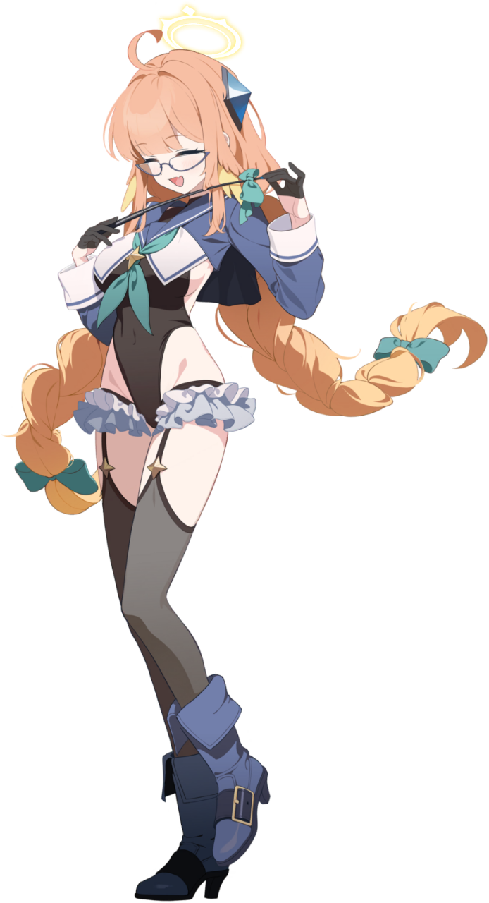 1girl, ahoge, ayamy, black_gloves, black_leotard, black_thighhighs, blue_archive, blue_eyes