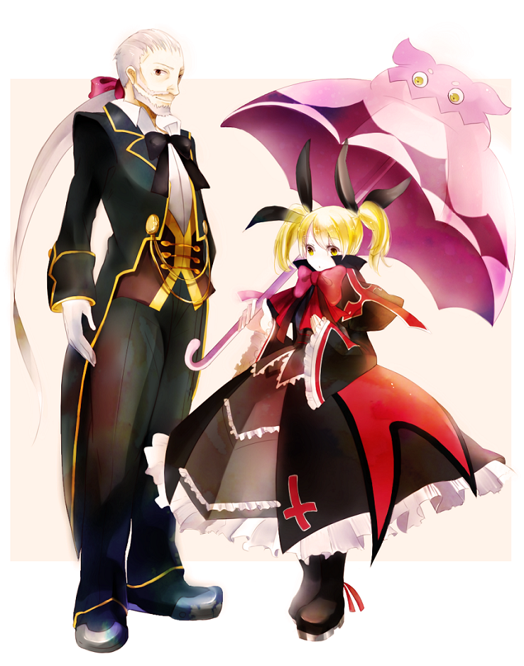blazblue, blonde_hair, cosplay, elise_lutas, elise_lutus, facial_hair, grey_hair, look-alike