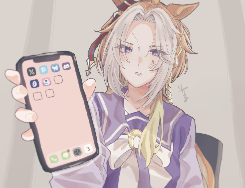 1girl, 2008_0514, animal_ears, bluesky, bow, bowtie, cellphone, commentary_request