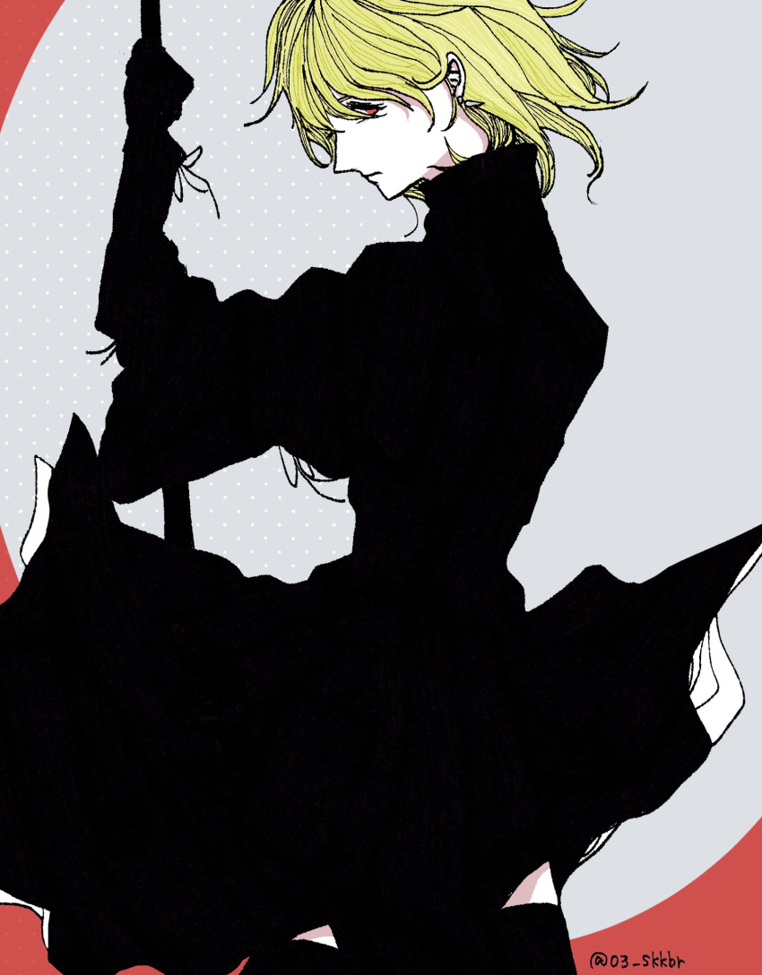 03_skkbr, 1girl, black_dress, black_gloves, black_thighhighs, commentary_request, dress, facing_to_the_side
