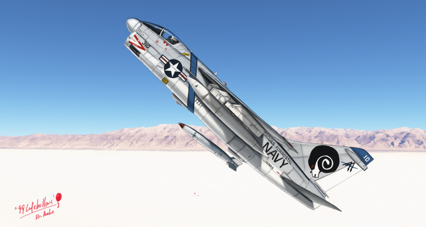 1other, 99_luftballons, a-7_corsair_ii, absurdres, aircraft, airplane, artist_name, b-61_(bomb)
