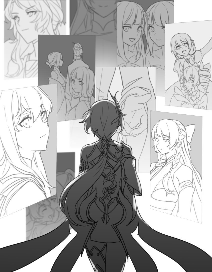 1girl, absurdres, amyucheu, back, bronya_zaychik, bronya_zaychik_(wolf's_dawn), cheng_lixue, china_dress
