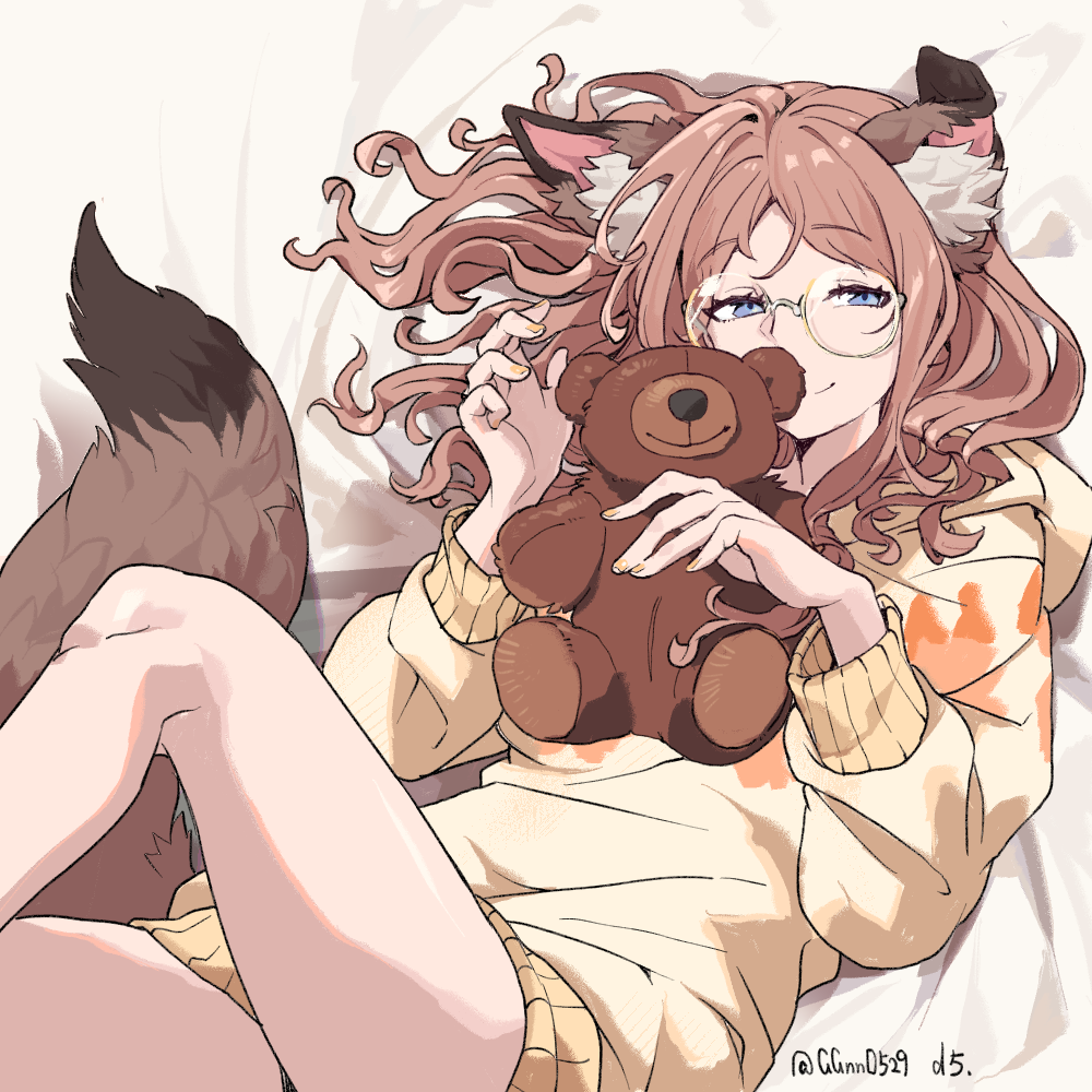 1girl, animal_ear_fluff, animal_ears, bang_dream!, bang_dream!_it's_mygo!!!!!, bespectacled, blue_eyes, brown_hair