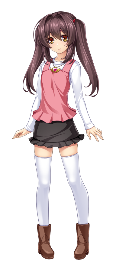 1girl, aged_down, black_skirt, blush, boots, brown_eyes, brown_hair, casual