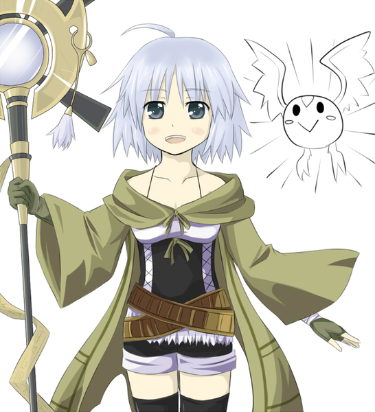 ahoge, belt, gloves, jacket, raina_the_light_charmer, short_hair, shorts, thigh-highs