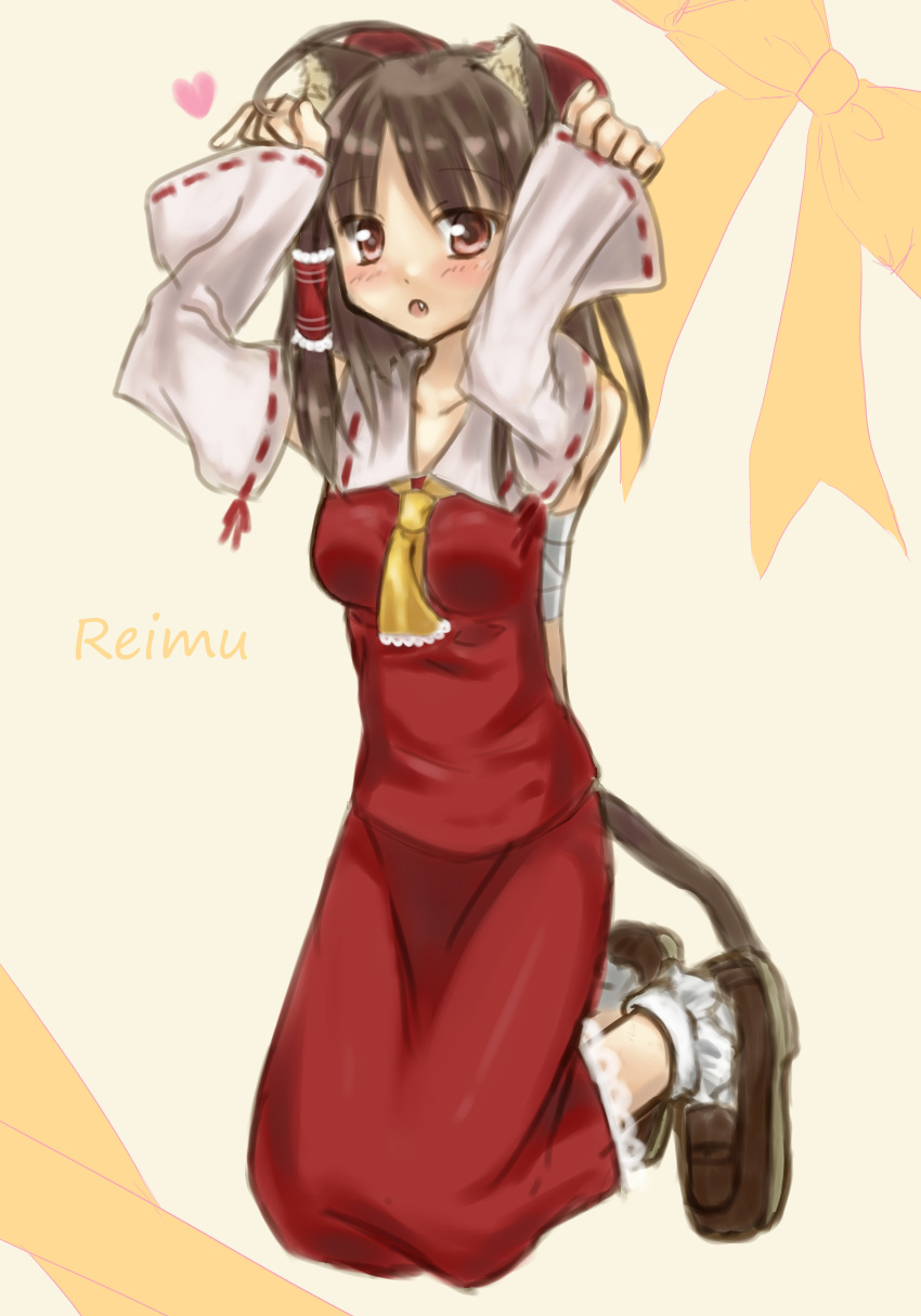 1girl, absurdres, animal_ear_fluff, animal_ears, ascot, blush, bow, breasts