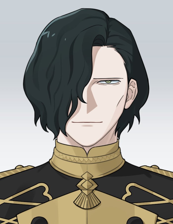 1boy, black_hair, cheekbones, closed_mouth, fire_emblem, fire_emblem:_three_houses, garreg_mach_monastery_uniform, grey_background