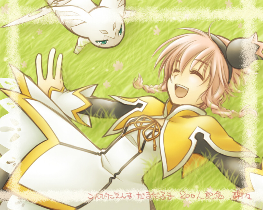 1girl, aino_yumeri, black_pantyhose, braid, breasts, capelet, closed_eyes, commentary_request