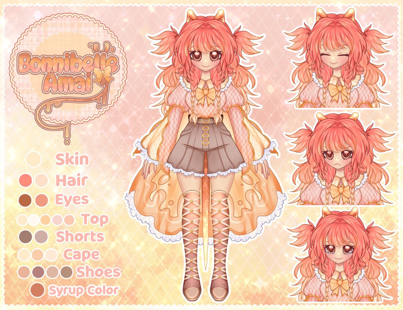 1girl, angry, antennae, blush, bonnibelle, bonnibelle_amai, braid, cape