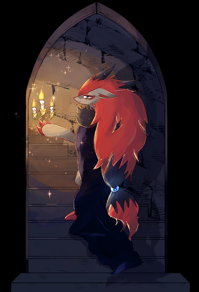 1other, animal_ears, black_coat, black_hair, black_streaks, blue_eyes, body_fur, brown_fur