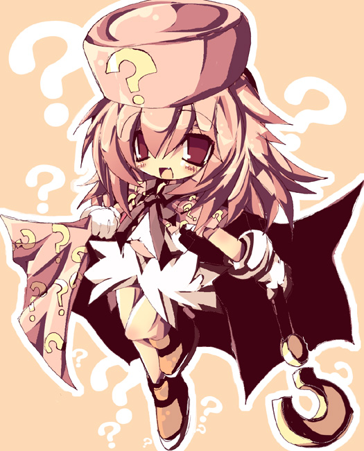 1girl, belt, benesse, blush, boots, brown_boots, cape, chibi