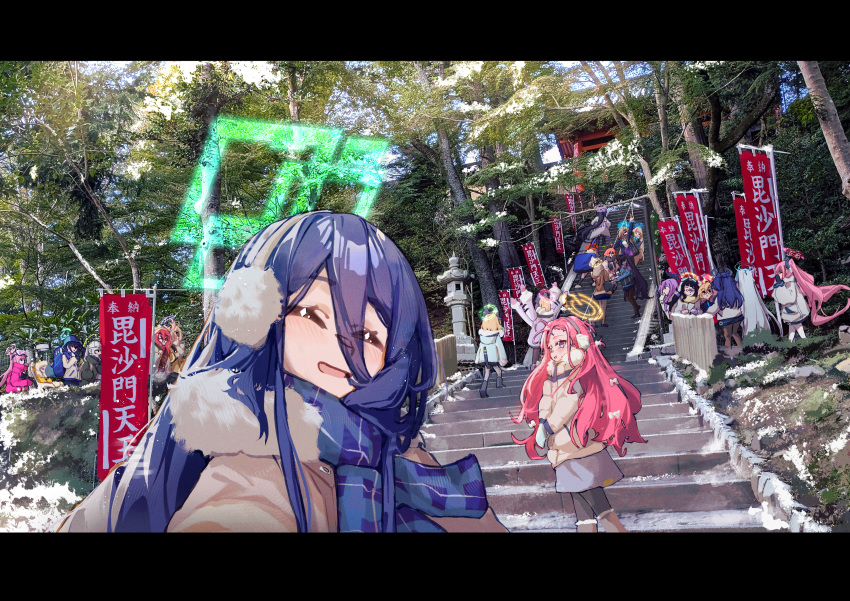 6+girls, absurdres, akane_(blue_archive), aris_(blue_archive), aris_(winter)_(blue_archive), asuna_(blue_archive), black_hair, blonde_hair