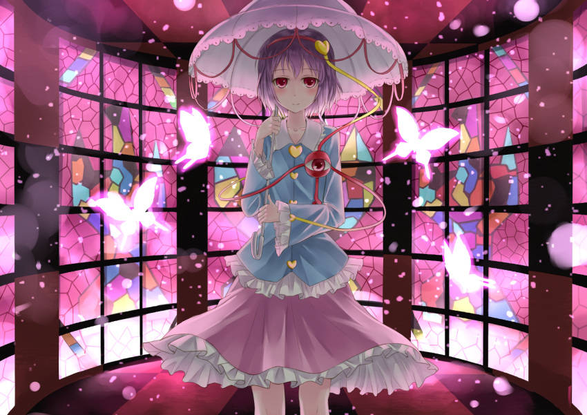 bad_id, blush, butterfly, glowing, hairband, highres, kino_(kino_buro), komeiji_satori