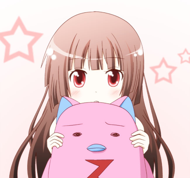crossover, galaxy_angel, gotou_saori, long_hair, matsumoto_rise, normad, red_eyes, seiyuu_connection, stuffed_animal, stuffed_toy, tsuki_asari, yuru_yuri