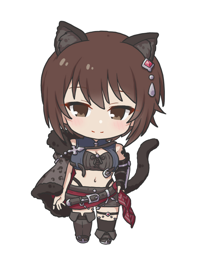 1girl, animal_ears, belt, black_cape, blush, breasts, brown_eyes, brown_hair