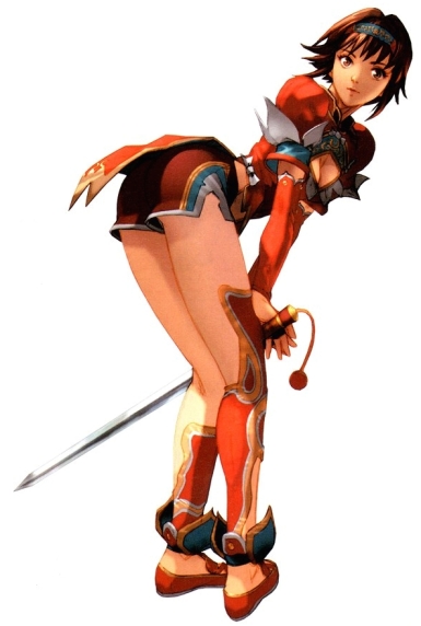 bent_over, breasts, chai_xianghua, cleavage, cleavage_cutout, detached_sleeves, from_behind, hairband