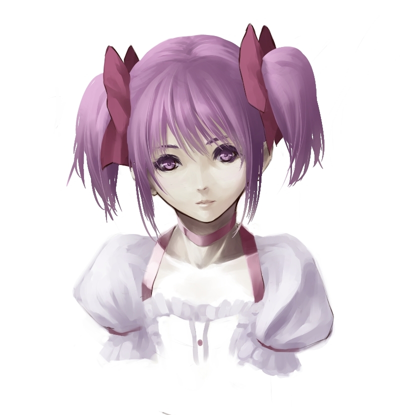 bust, choker, face, kaname_madoka, koharu_nosuke, lips, magical_girl, mahou_shoujo_madoka_magica
