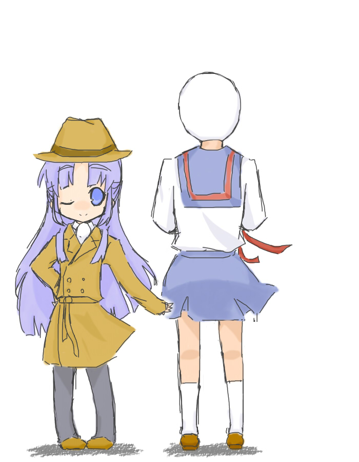 alternate_costume, asakura_ryouko, blue_eyes, cosplay, costume_switch, crossover, dc_comics, hat