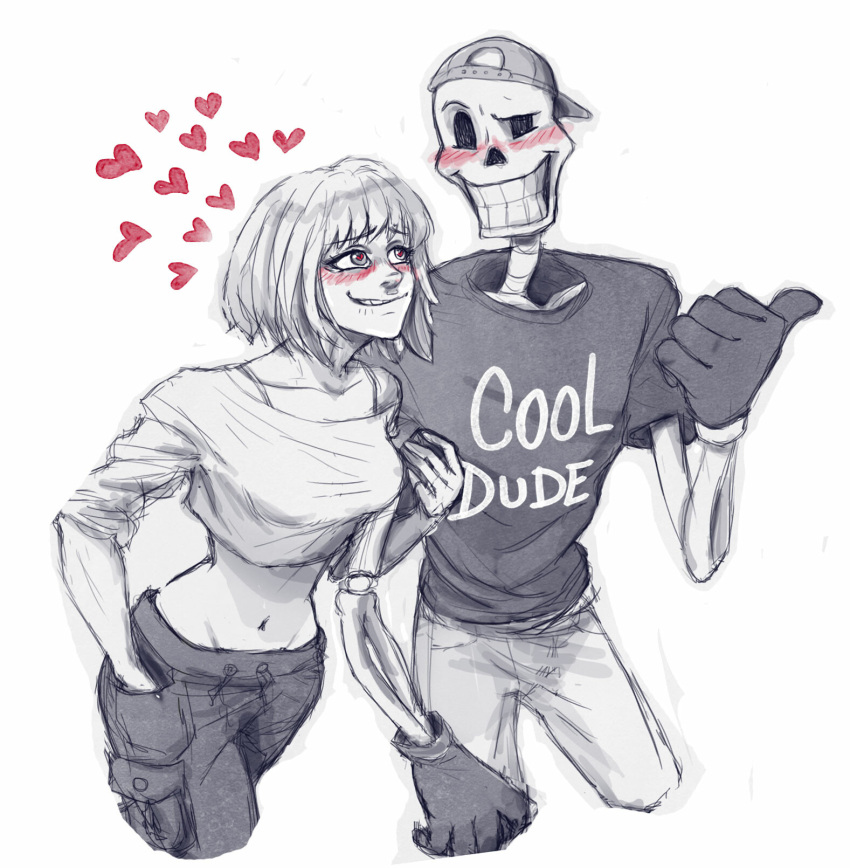1boy, 1girl, 2019, 2d, allen_skies, alternate_costume, artist_self-insert, backwards_hat