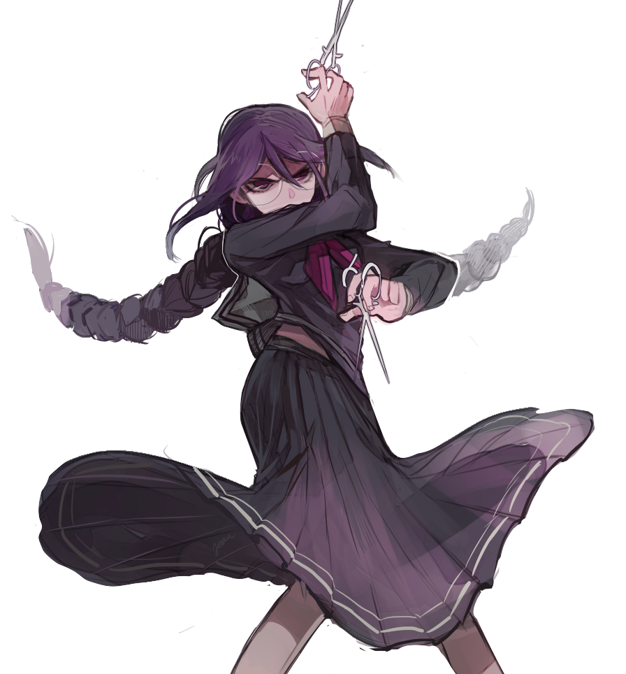 1girl, braid, commentary, danganronpa:_trigger_happy_havoc, danganronpa_(series), english_commentary, eyelashes, fukawa_toko