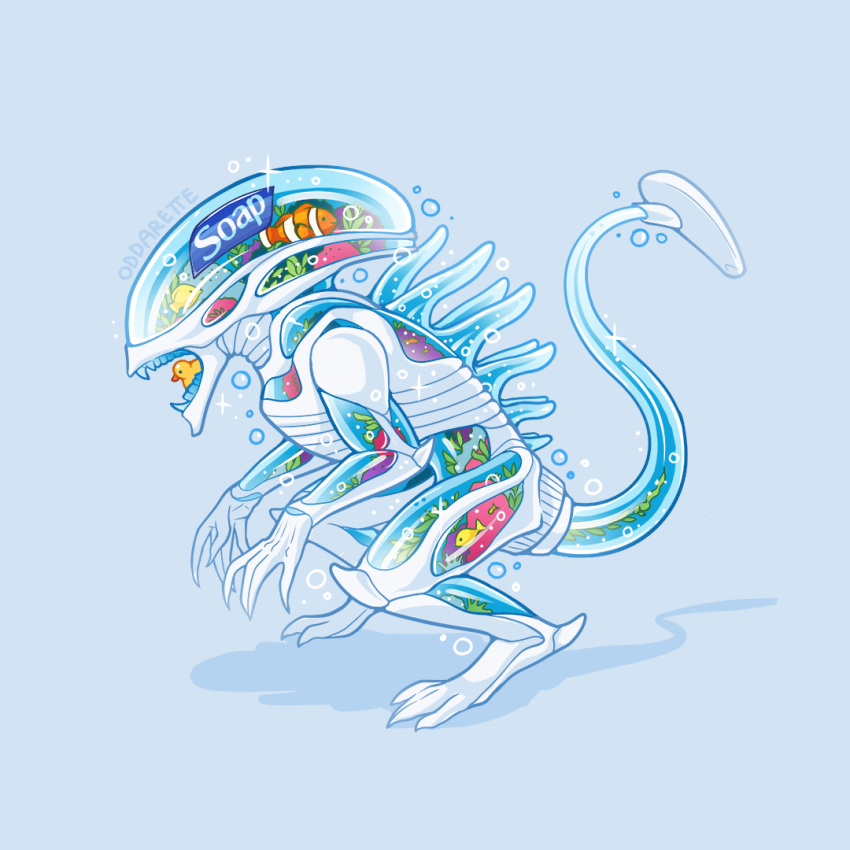 alien, alien_(series), alternate_form, artist_name, carapace, claws, clean, clownfish