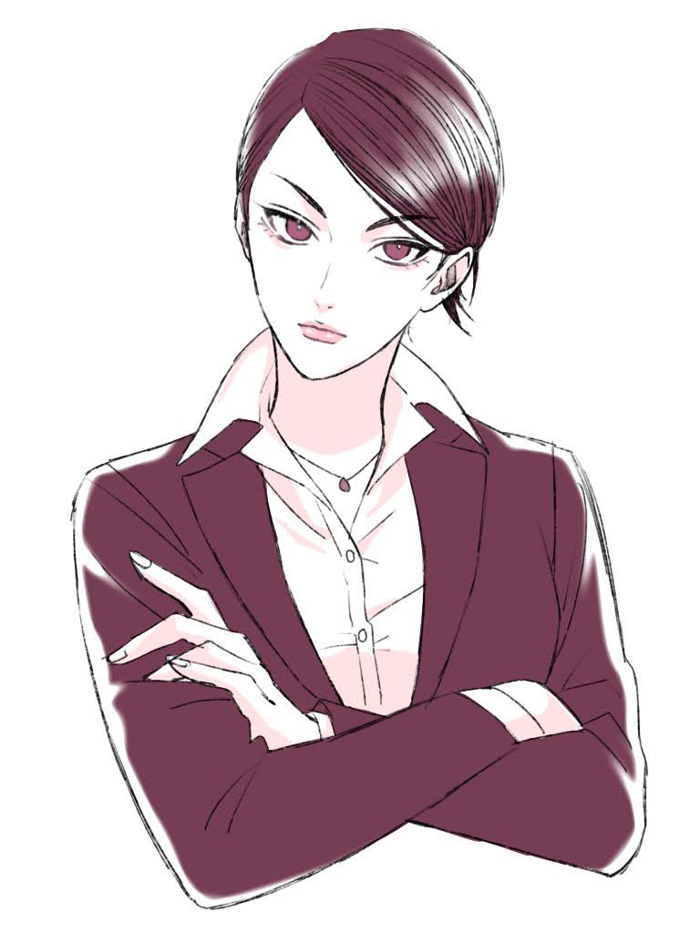 1girl, black_hair, breasts, buttons, closed_mouth, collared_jacket, collared_shirt, commentary_request