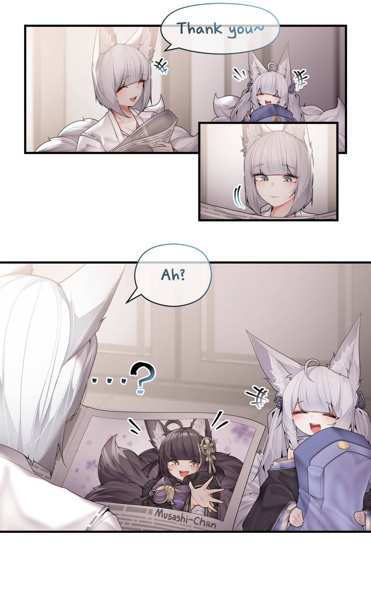 animal_ears, azur_lane, fox_ears, fox_tail, kaga_(azur_lane), long_hair, multiple_girls, multiple_tails