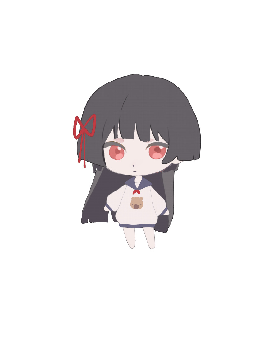 1girl, absurdres, alternate_costume, animated, animated_gif, black_hair, chibi, chibi_only