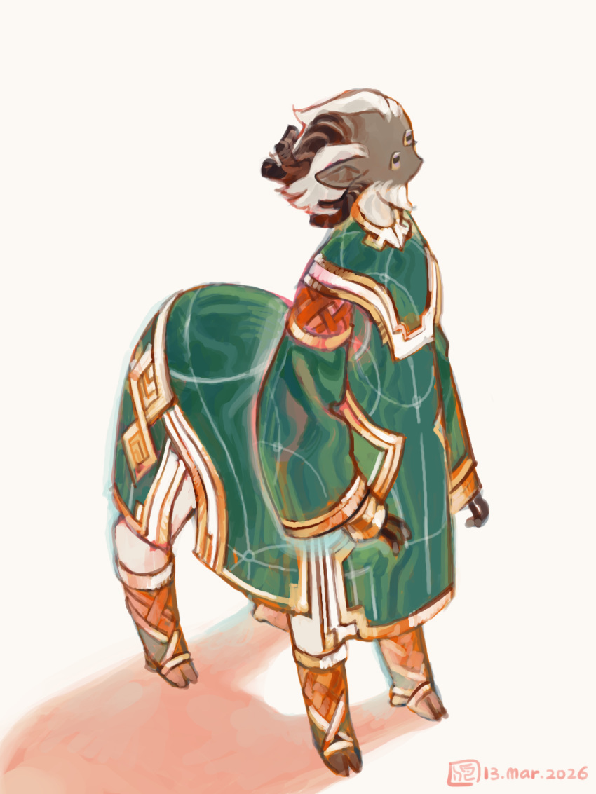 1girl, alternate_form, chinese_commentary, commentary_request, dated, full_body, green_robe, highres