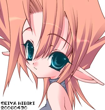 1girl, 2006, :3, artist_name, bad_id, bare_shoulders, blue_eyes, closed_mouth